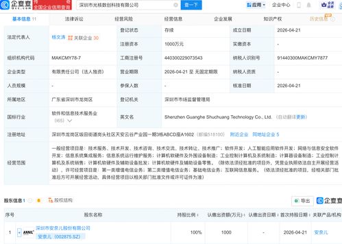 安奈儿进军AI领域 成立光核数创科技公司布局信息系统集成服务